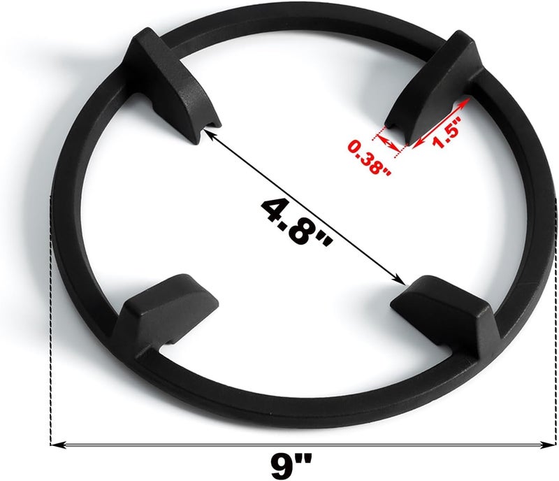 Grillflame Wok Ring, 9 Inch Wok Support Ring Gas Stove Cast Iron Non Slip Gas Stove Top Burner Rings Wok Pan Stand Holder Gas Range Replacement Parts for GE, KitchenAid, Samsung, Whirlpool, Kenmore, Frigidaire - Image 3